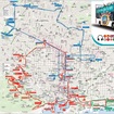 バルセロナ市内のバスルートマップ。