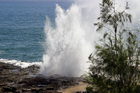 カウアイ島のスパウティング・ホーンと呼ばれる潮吹き穴