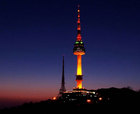 韓国のシンボル、ライトアップされた南山Nソウルタワー
