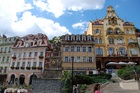 かわいいホテルが連なるチェコの街並み