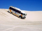 バスも砂漠をひた走る