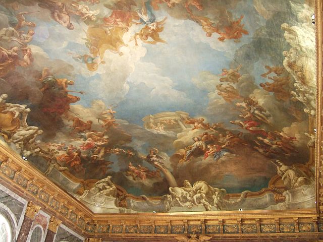 ベルサイユ宮殿内部の天井の絵画