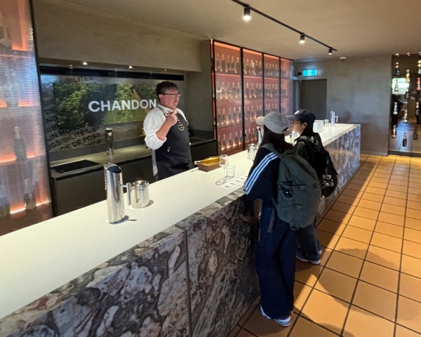 ドメインシャンドンでスパークリングワインの試飲