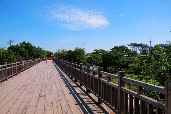 韓国と北朝鮮の国境地帯にある自由の橋