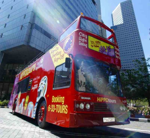 シンガポール市内観光 乗り降り自由オープントップトップバス 1日パス ホットホリデー